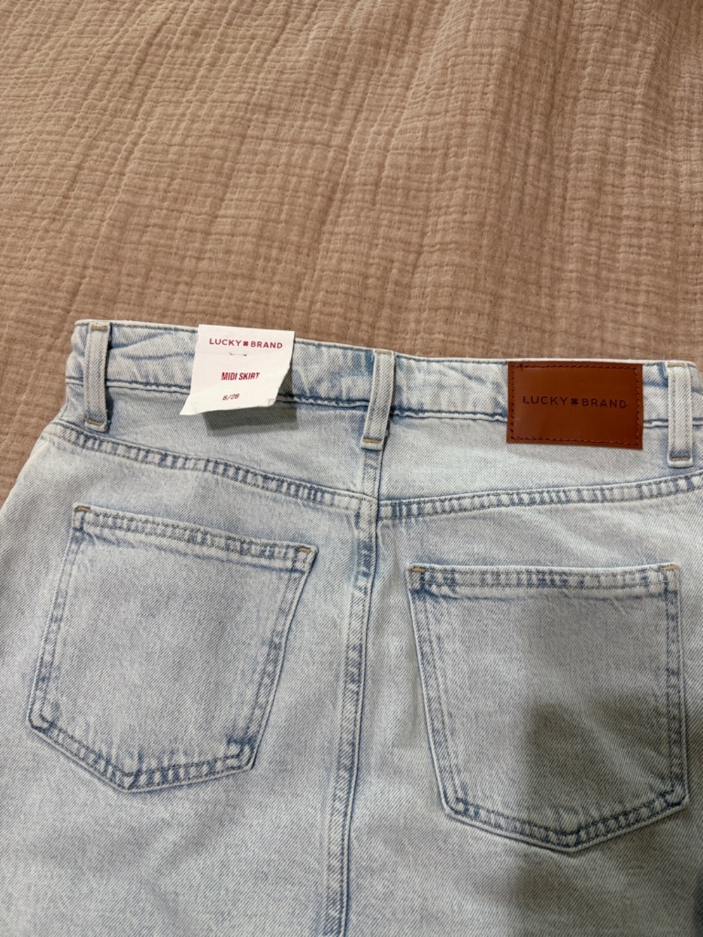 Lucky Brand Light Blue Denim Midi Skirt - Picture 5 of 5